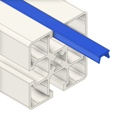 61-033-4 MODULAR SOLUTIONS PVC COVER PROFILE SHALLOW, BLUE, 2M